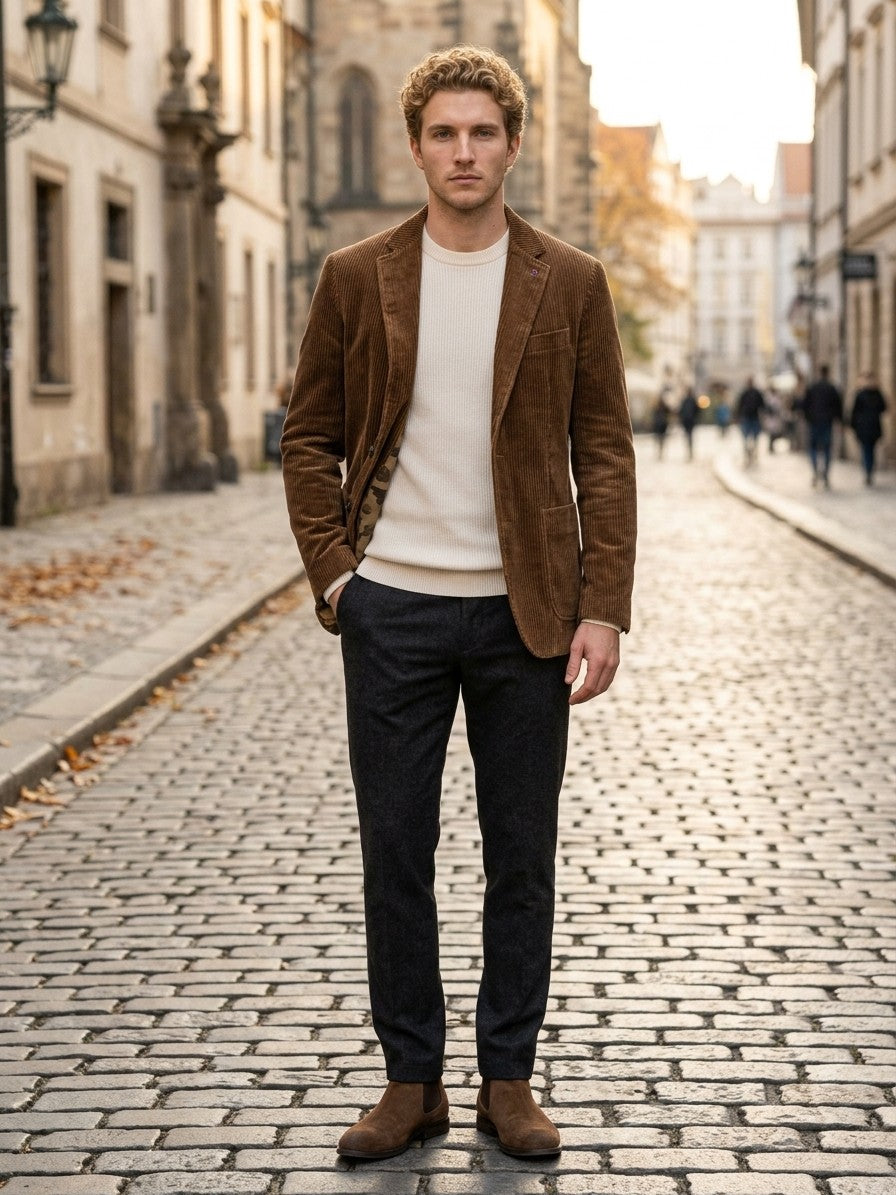Siena Men's Corduroy Blazer — coffee — lifestyle