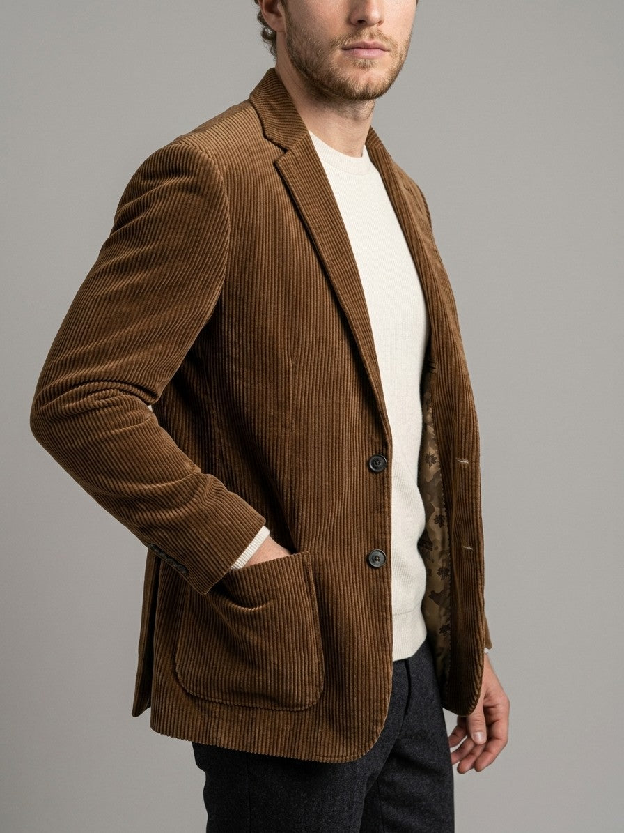 Siena Men's Corduroy Blazer — coffee — side