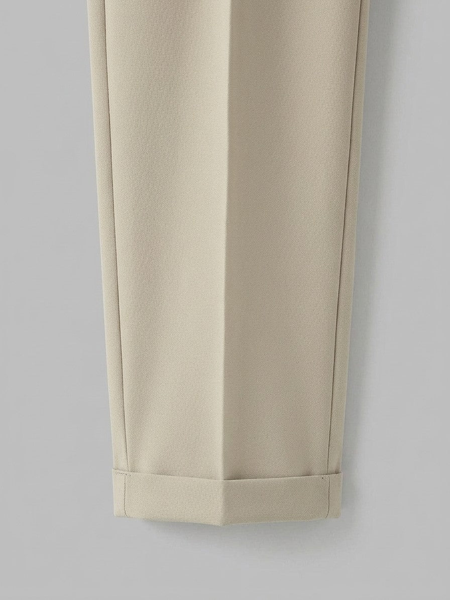 Siena Men's Pleated Tapered Trousers — khaki — detail-2