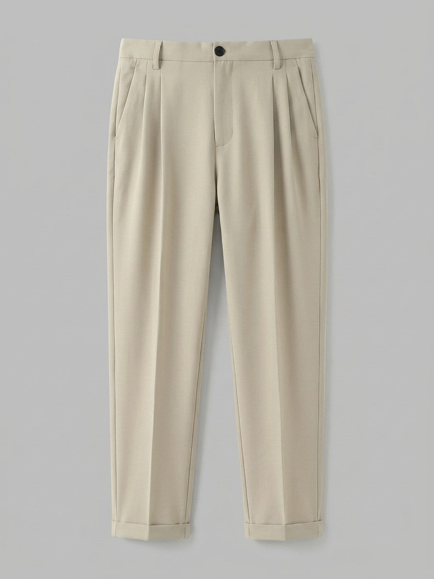 Siena Men's Pleated Tapered Trousers — khaki — packshot