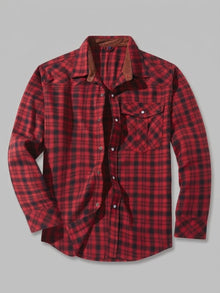 Siracusa Men's Vintage Plaid Western Shirt