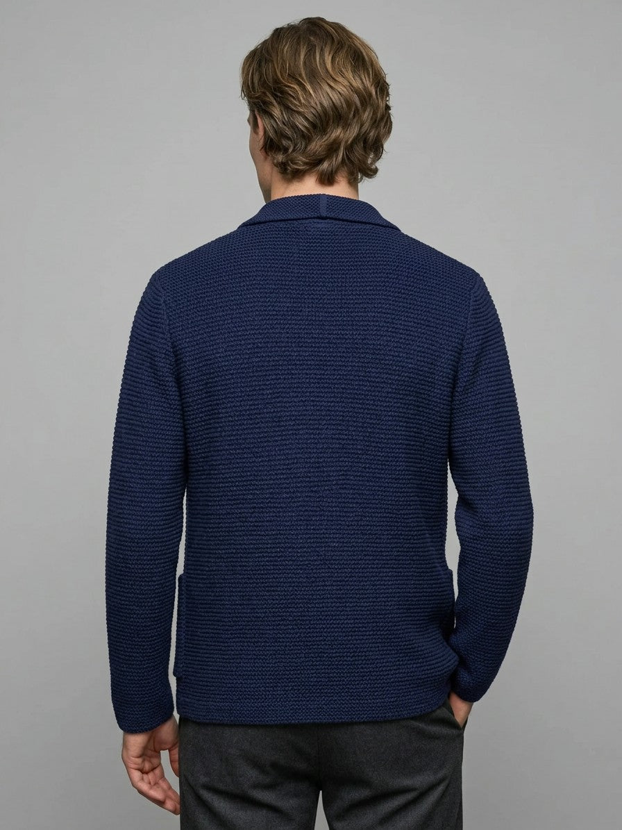 Sirmione Men's Knit Blazer — navyblue — back