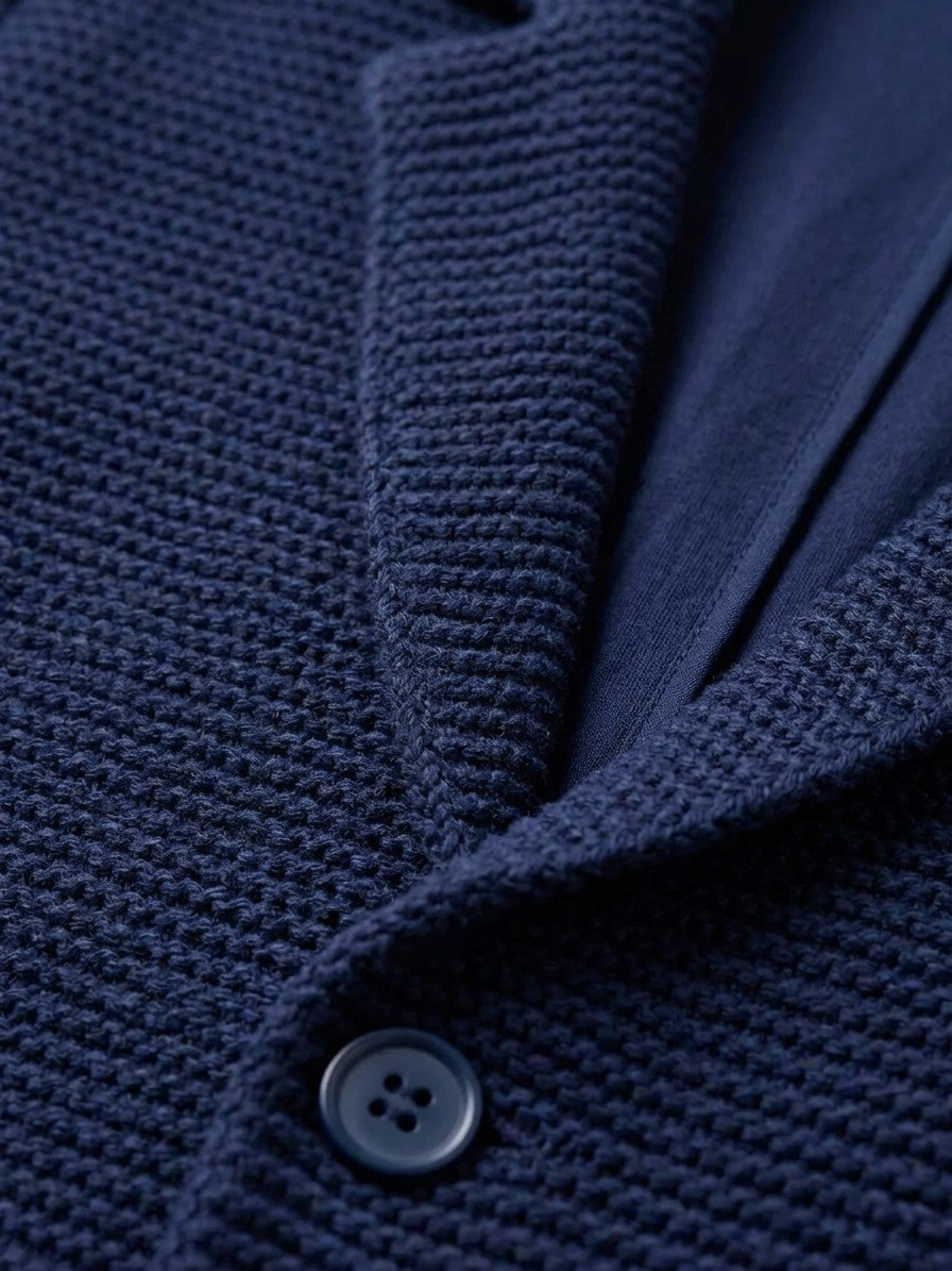 Sirmione Men's Knit Blazer — navyblue — detail