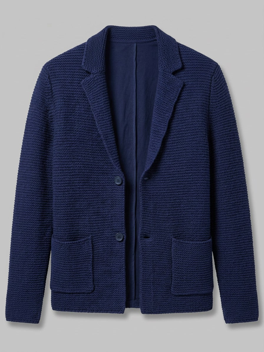 Sirmione Men's Knit Blazer — navyblue — packshot