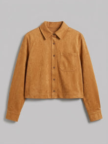 Sirolo Women's Cropped Faux Suede Shirt Jacket