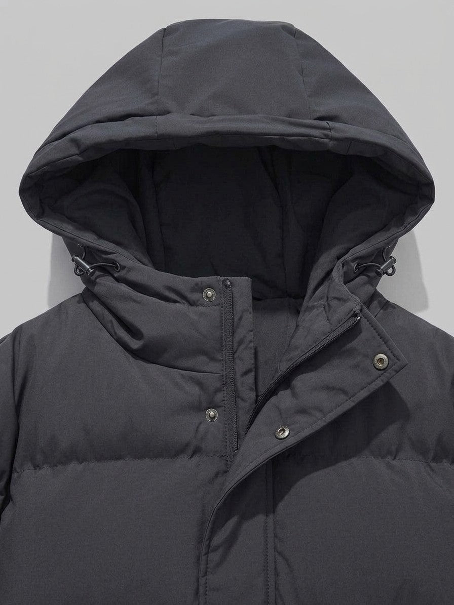 Soave Men's Wide-Channel Hooded Puffer Jacket — darkgray — detail-2