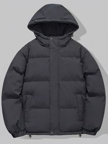 Soave Men's Wide-Channel Hooded Puffer Jacket