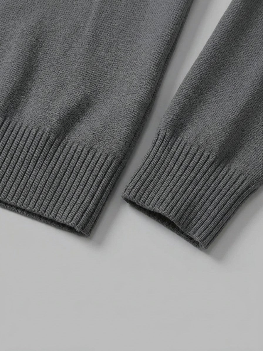 Sondrio Men's Quarter-Zip Stretch Knit Top — darkgray — detail-2