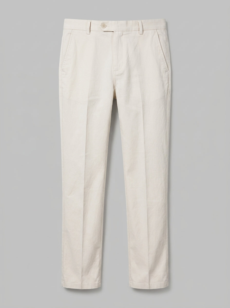 Sorano Men's Straight-Fit Pocketed Trousers — offwhite — packshot