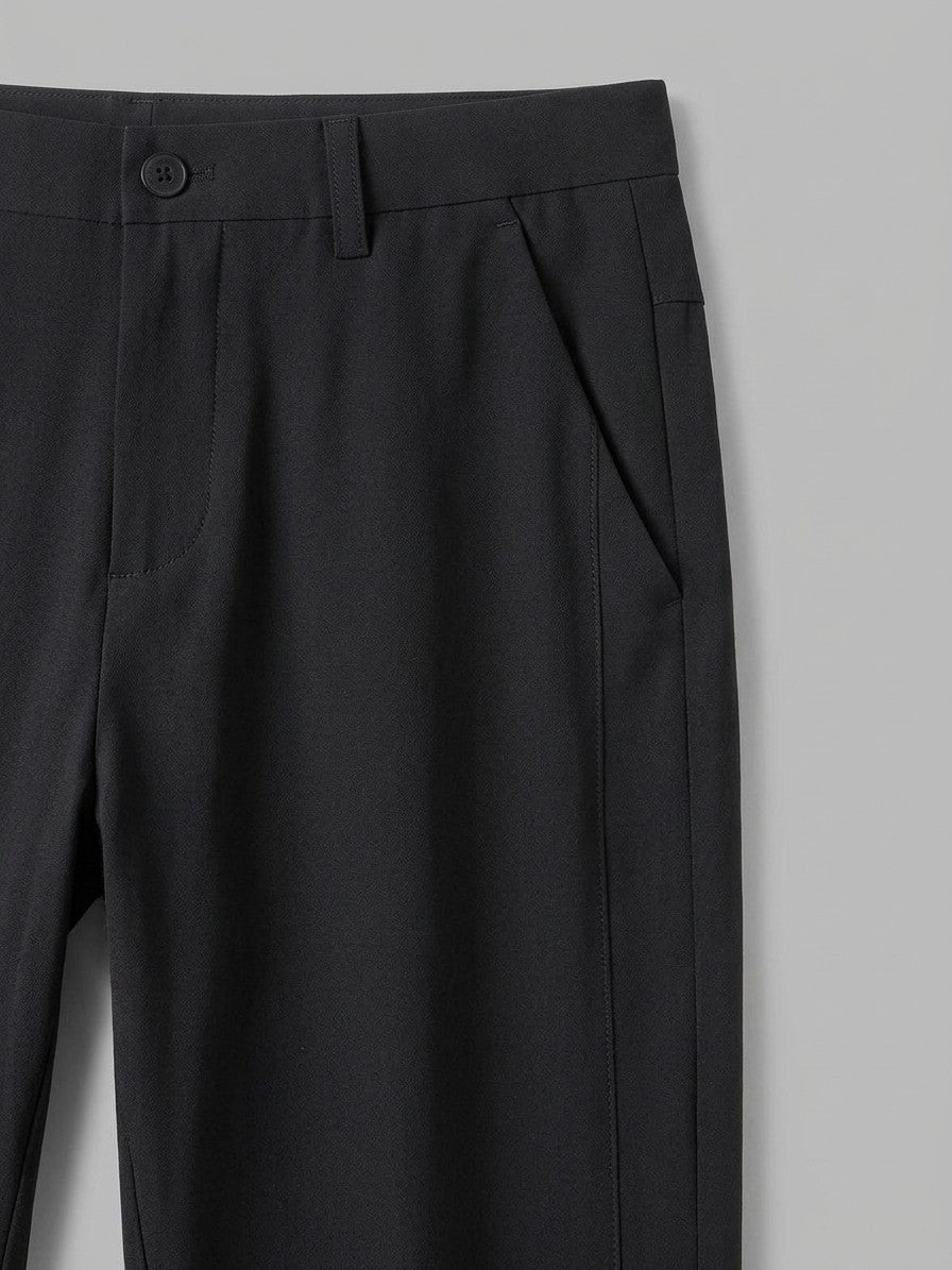 Soren Men's Pocketed Tapered Trousers — black — detail-2