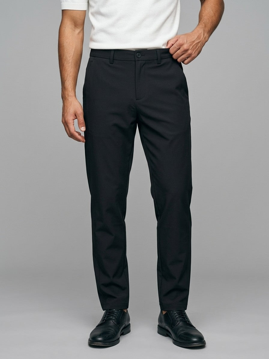 Soren Men's Pocketed Tapered Trousers — black — front