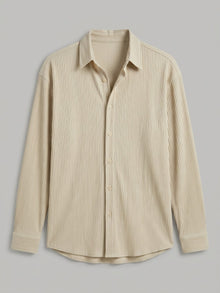 Sorento Herren Langarm-Button-up-Hemd mit Plisseestruktur