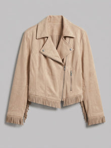 Soriano Women's Fringe Faux Suede Moto Jacket