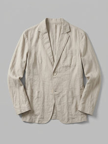 Sorico Men's Washed Linen Patch-Pocket Blazer