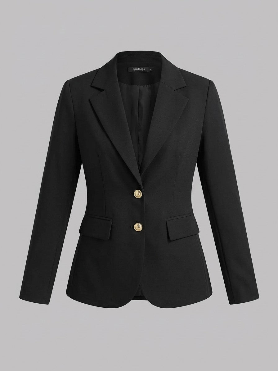 Sperlonga Women's Two-Button Fitted Blazer — black — packshot