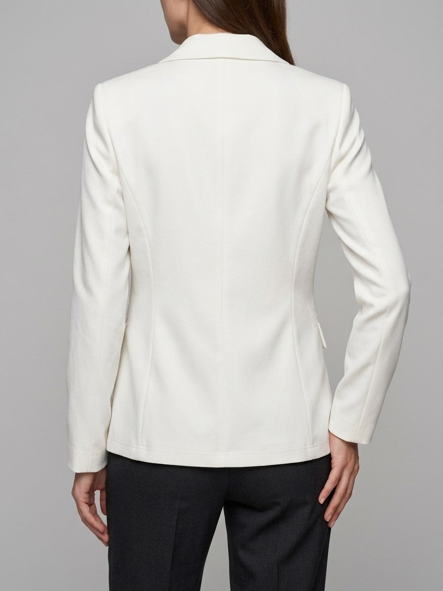 Sperlonga Women's Two-Button Fitted Blazer — white — back
