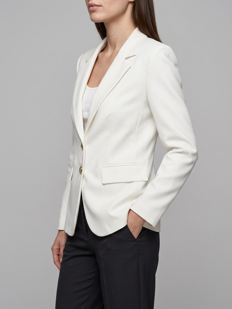 Sperlonga Women's Two-Button Fitted Blazer — white — side