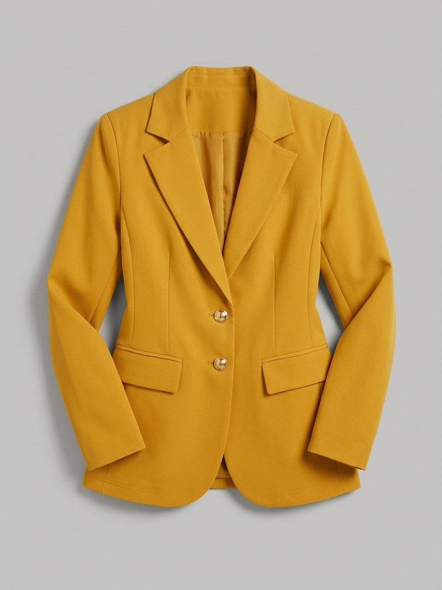 Sperlonga Women's Two-Button Fitted Blazer — yellow — packshot