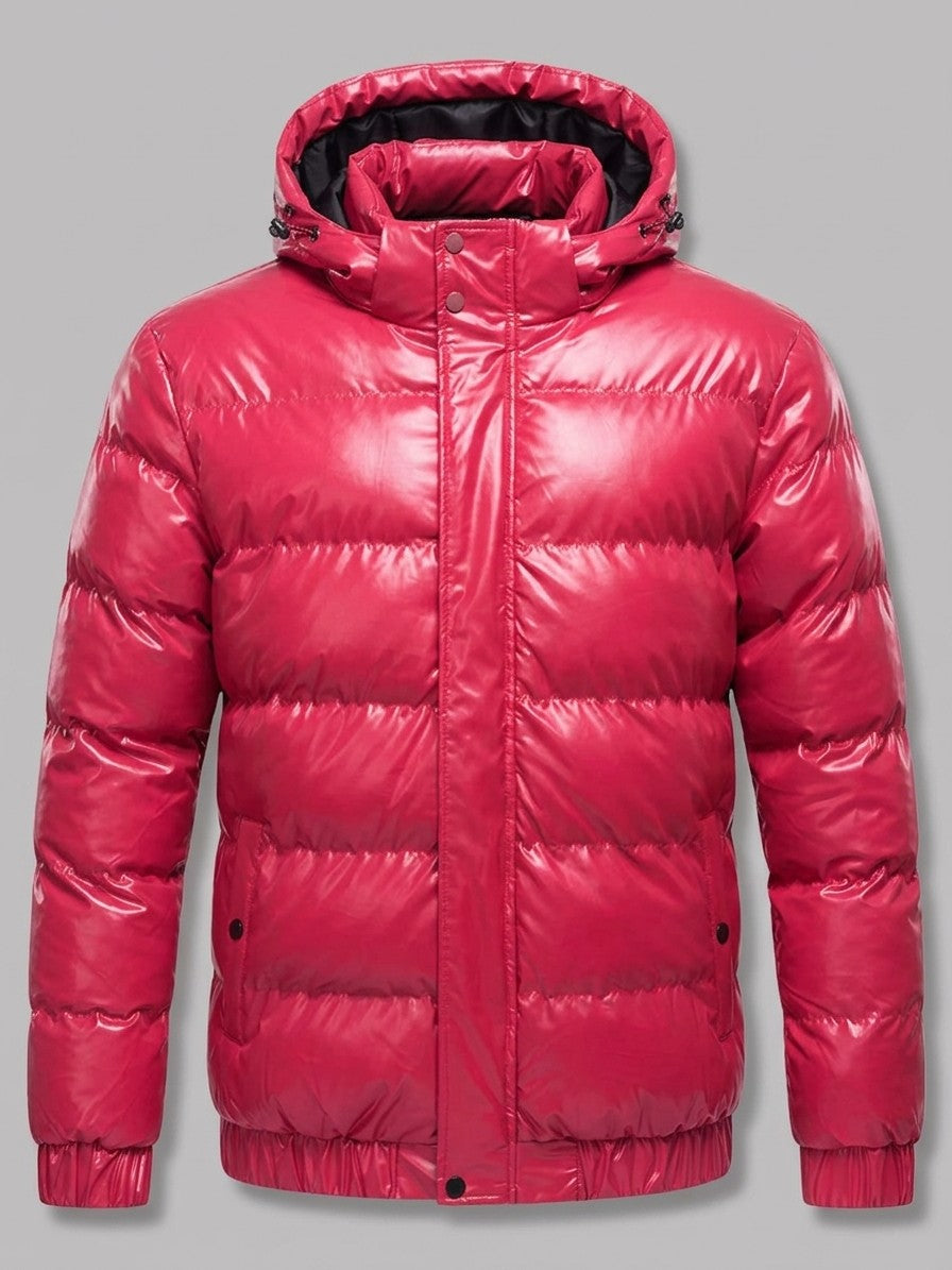 Spilimbergo Men's Hooded Puffer Jacket — red — packshot