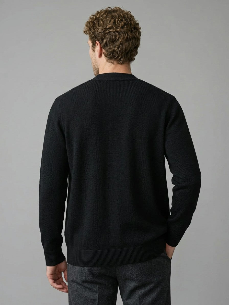 Spoleto Men's Knit Blazer-Cardigan — black — back