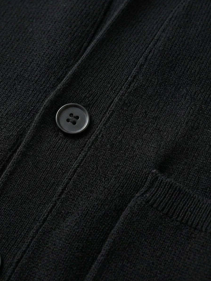 Spoleto Men's Knit Blazer-Cardigan — black — detail