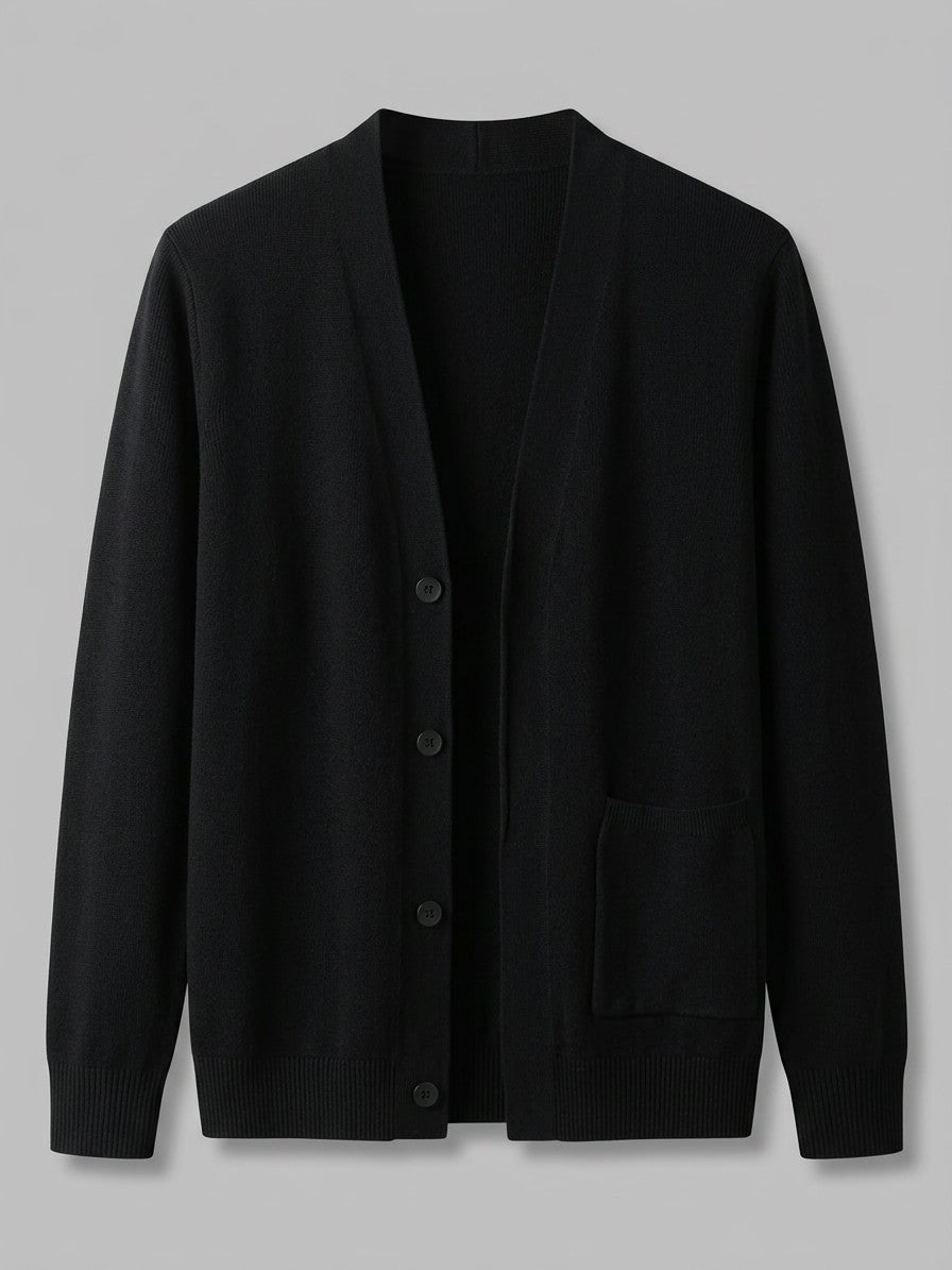 Spoleto Men's Knit Blazer-Cardigan — black — packshot