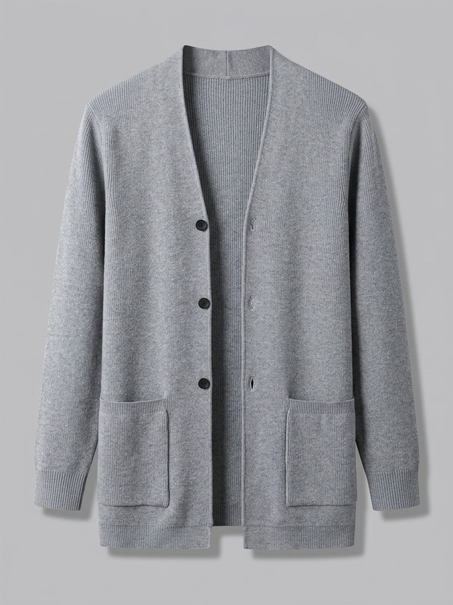Spoleto Men's Knit Blazer-Cardigan — lightgray — packshot