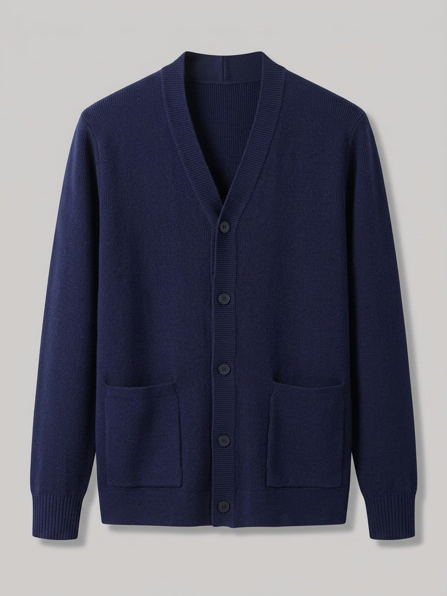 Spoleto Men's Knit Blazer-Cardigan — navyblue — packshot