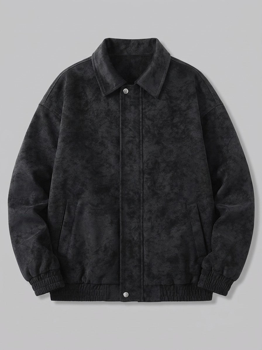Spotorno Men's Shirt-Collar Faux Leather Jacket — darkgray — packshot