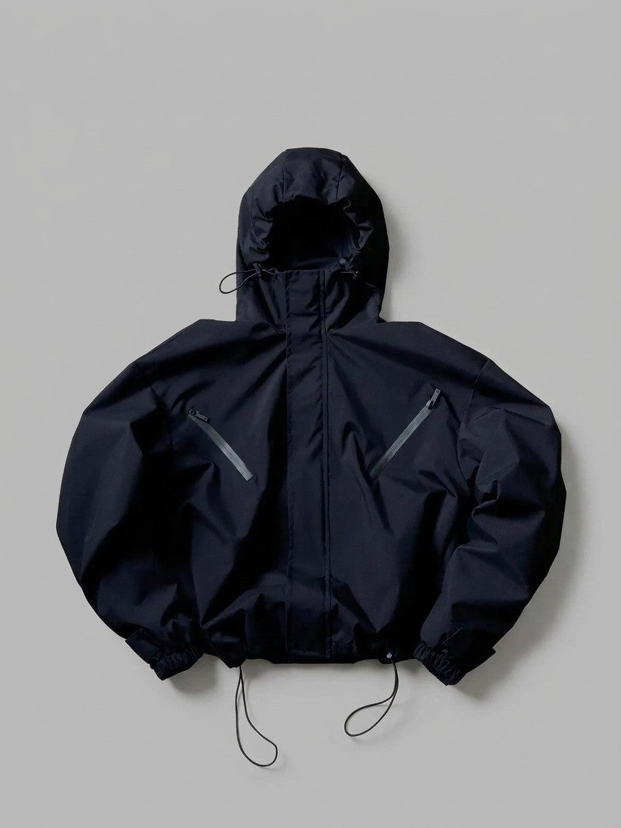 Stradella Men's Diagonal-Zip Hooded Windbreaker — navy — packshot