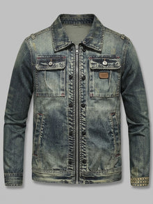 Sutri Men's Vintage Wash Zip Denim Jacket