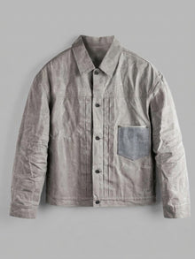 Suzzara Men's Denim-Pocket Waxed Trucker Jacket