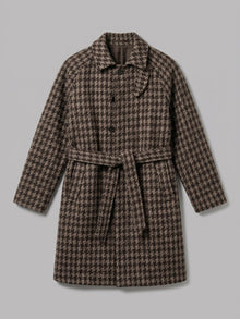 Tarvisio Men's Belted Houndstooth Balmacaan Coat