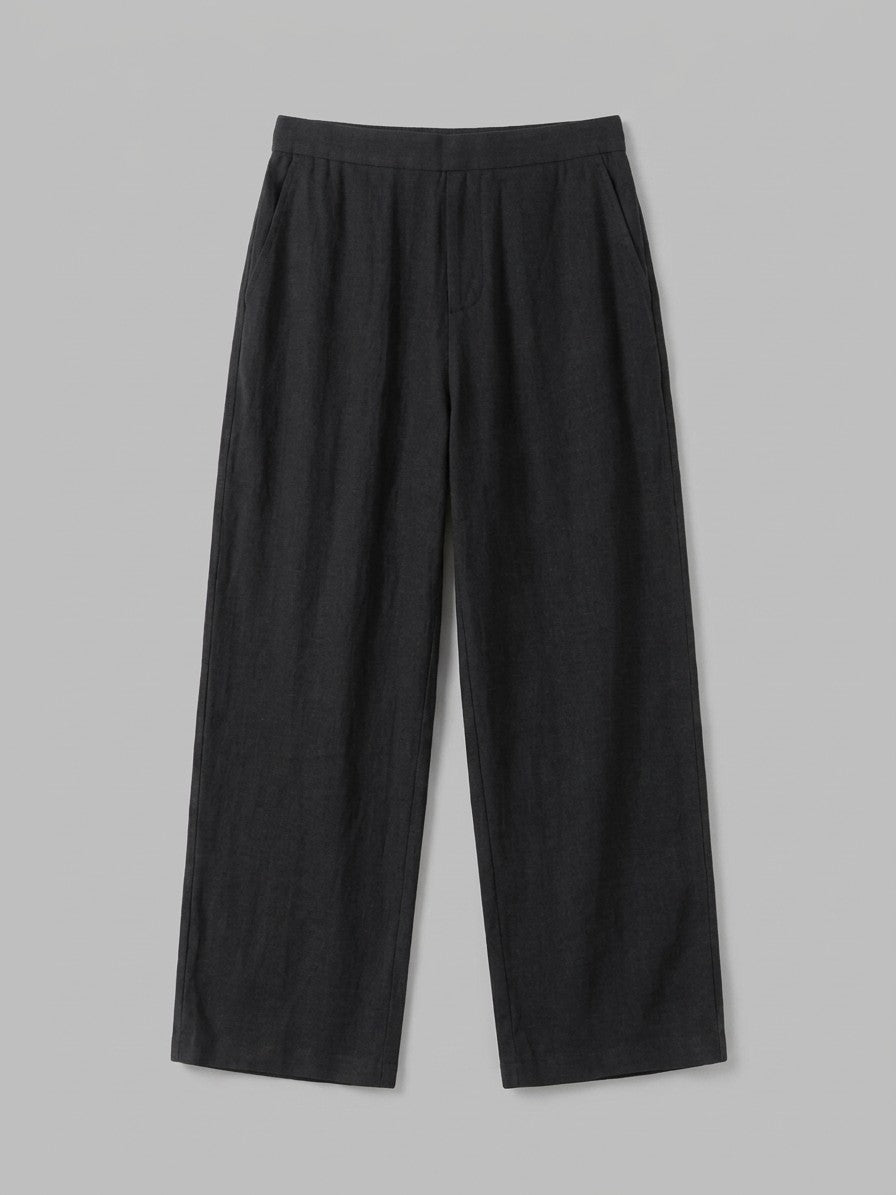 Tavira Men's Flax-Cotton Pants — black — packshot