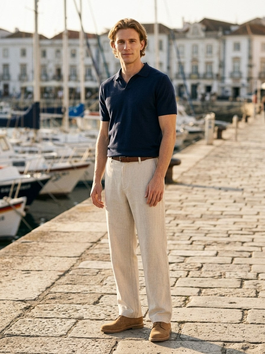 Tavira Men's Flax-Cotton Pants — naturalbeige — lifestyle