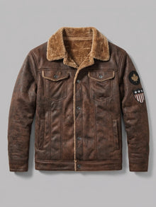 Tellaro Men's Fur-Lined Faux Suede Trucker Jacket