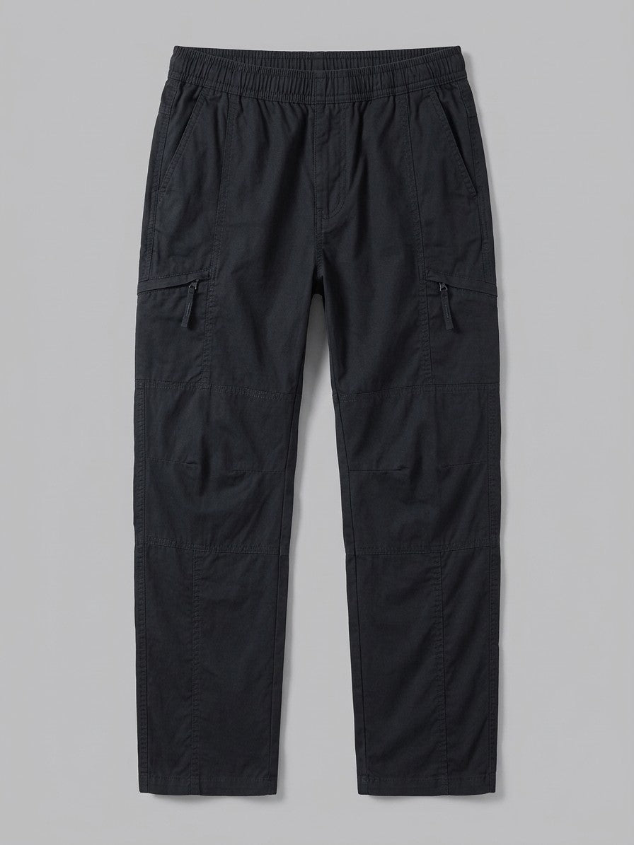 Teramo Men's Six-Pocket Straight Cargo Pants — black — packshot