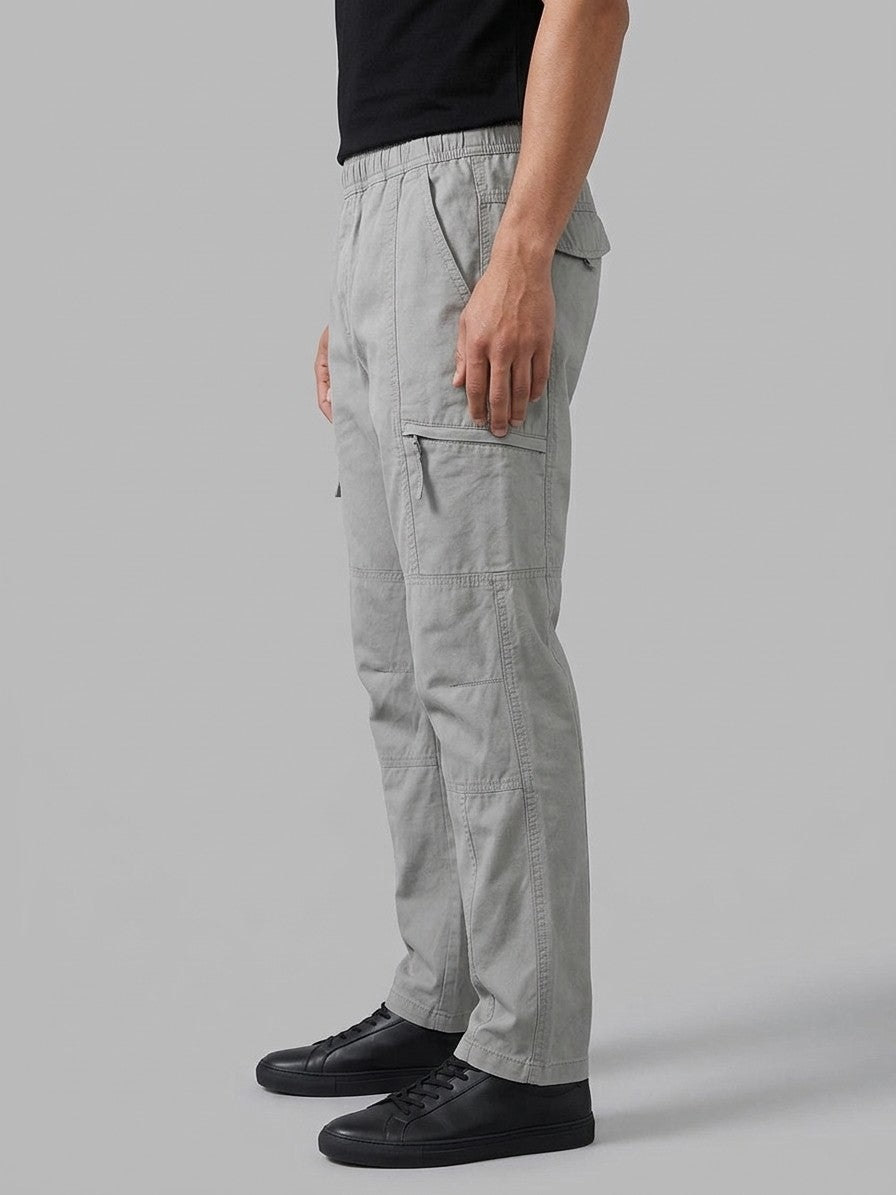 Teramo Men's Six-Pocket Straight Cargo Pants — lightgrey — side