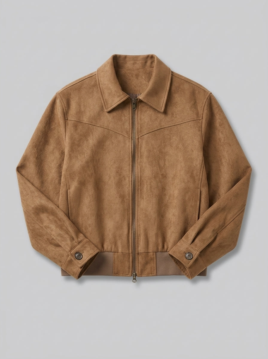 Tivoli Men's Suede-Look Trucker Jacket — brown — packshot
