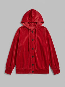 Torcello Women's Velvet Button-Up Hoodie