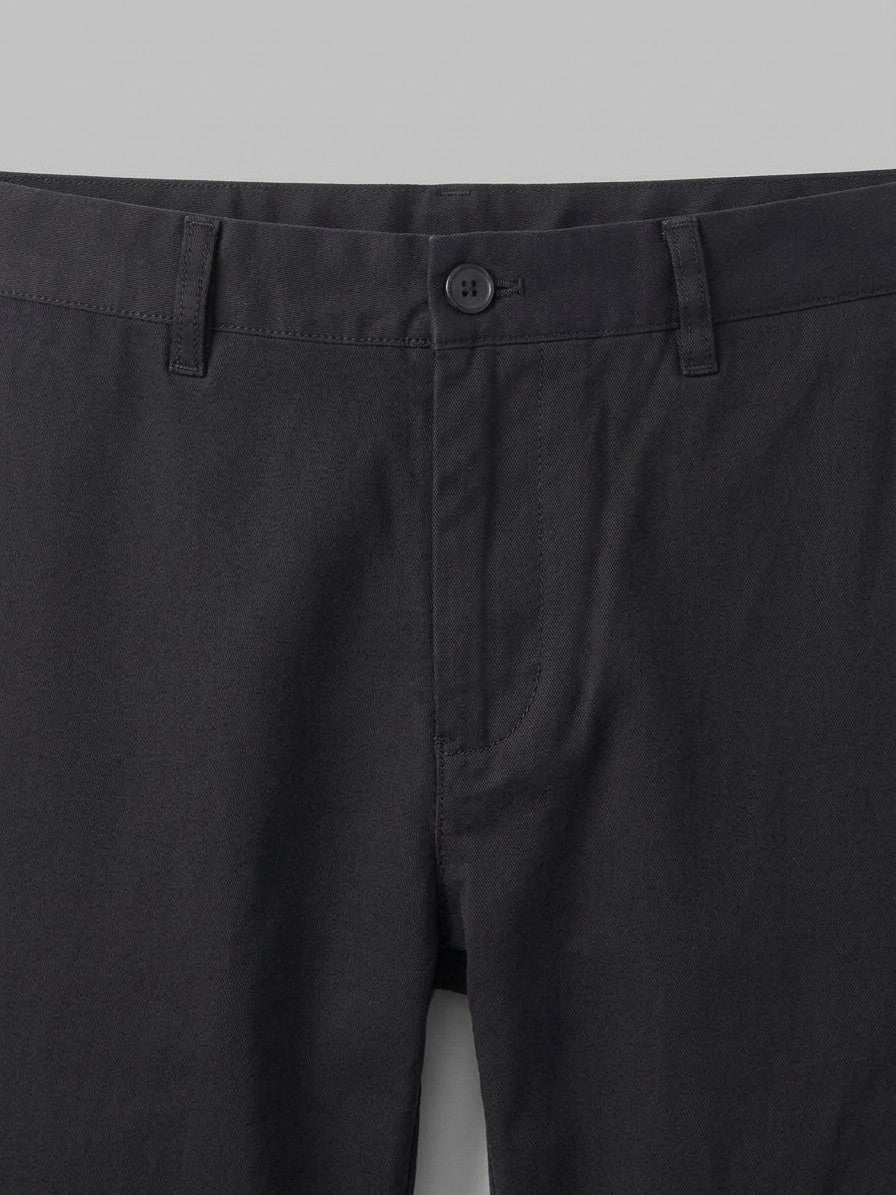 Torino Men's Stretch Chinos — black — detail-collar