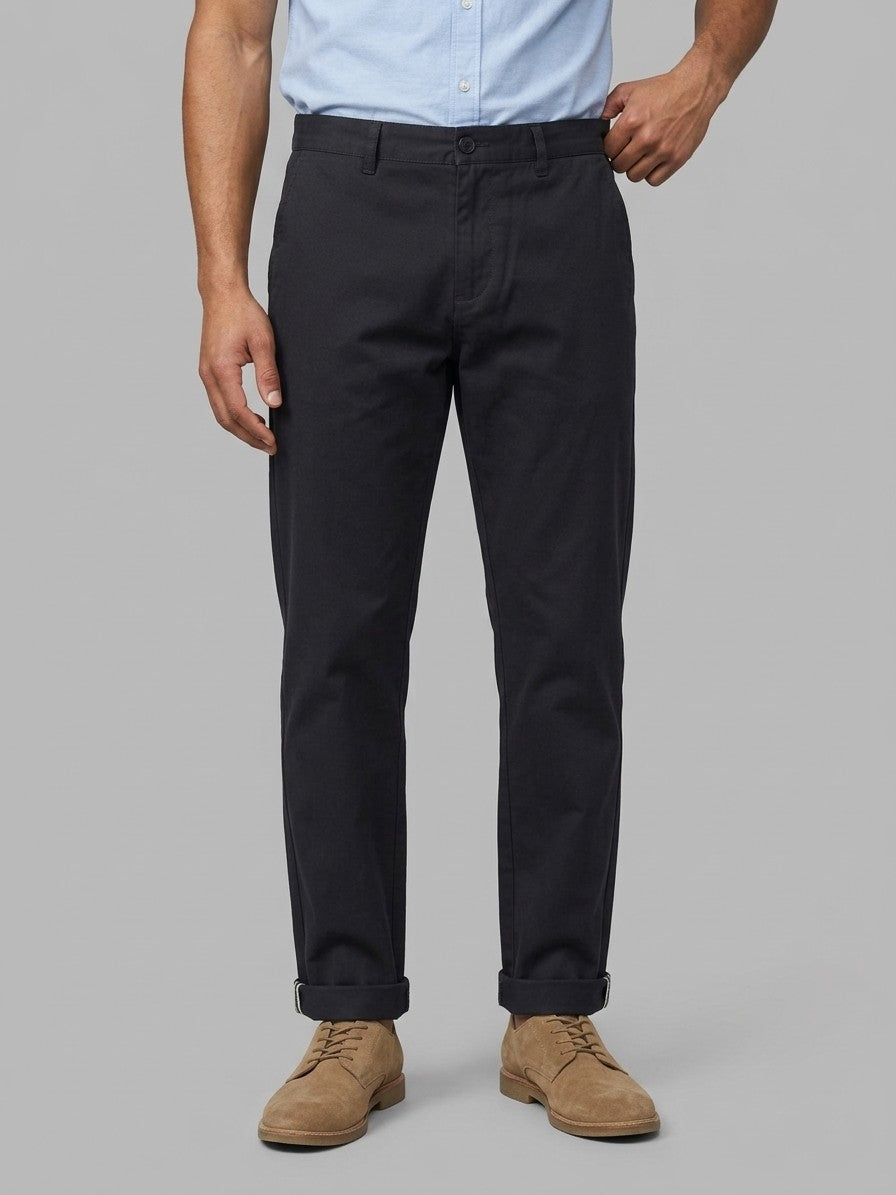 Torino Men's Stretch Chinos — black — front