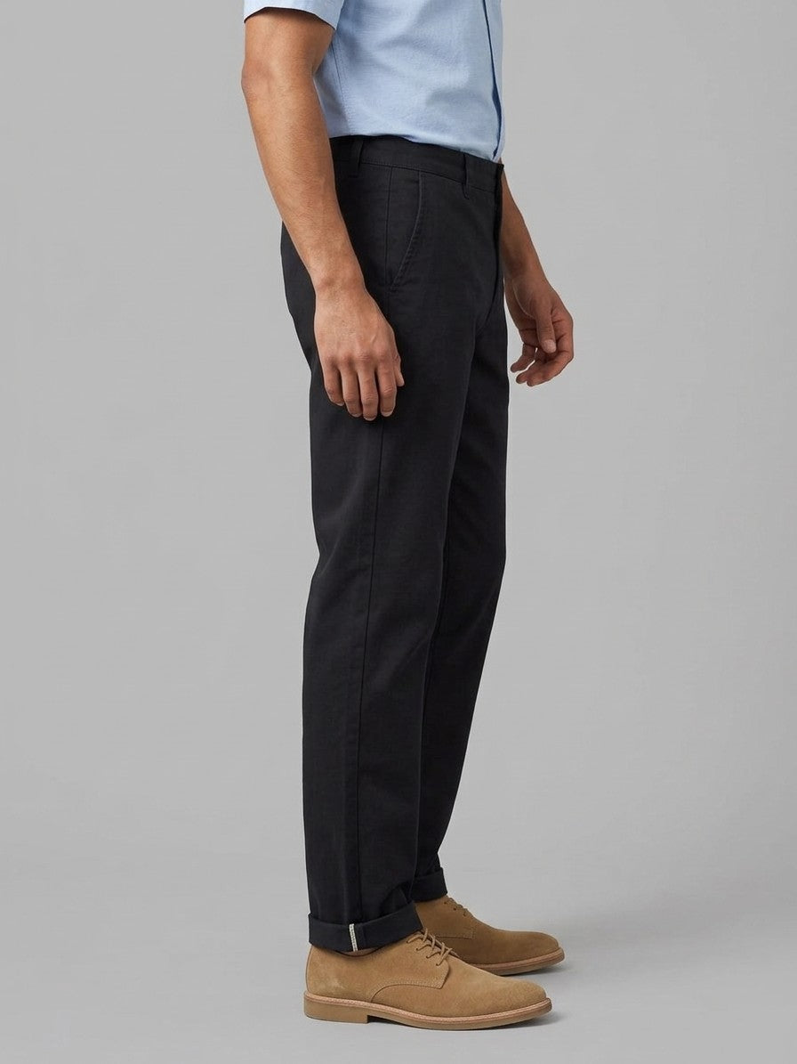 Torino Men's Stretch Chinos — black — side