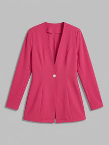Trevi Women's Longline Collarless Blazer