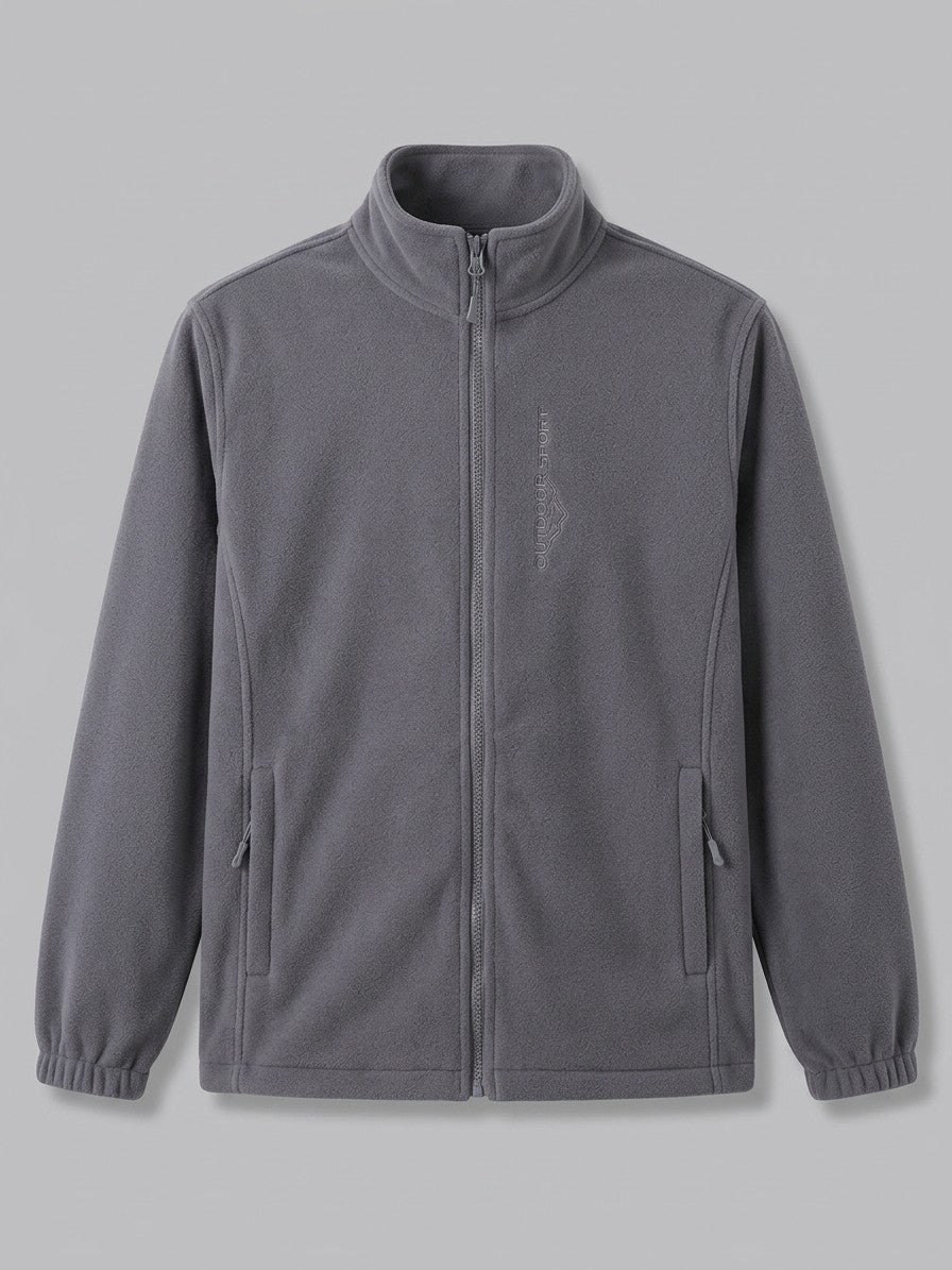 Trevignano Men's Stand-Collar Zip Fleece Jacket — gray — packshot