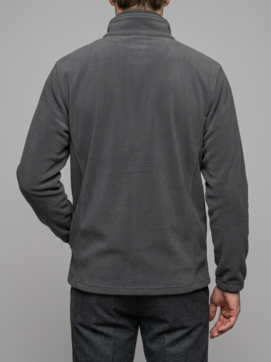 Trevignano Men's Stand-Collar Zip Fleece Jacket — charcoal — back