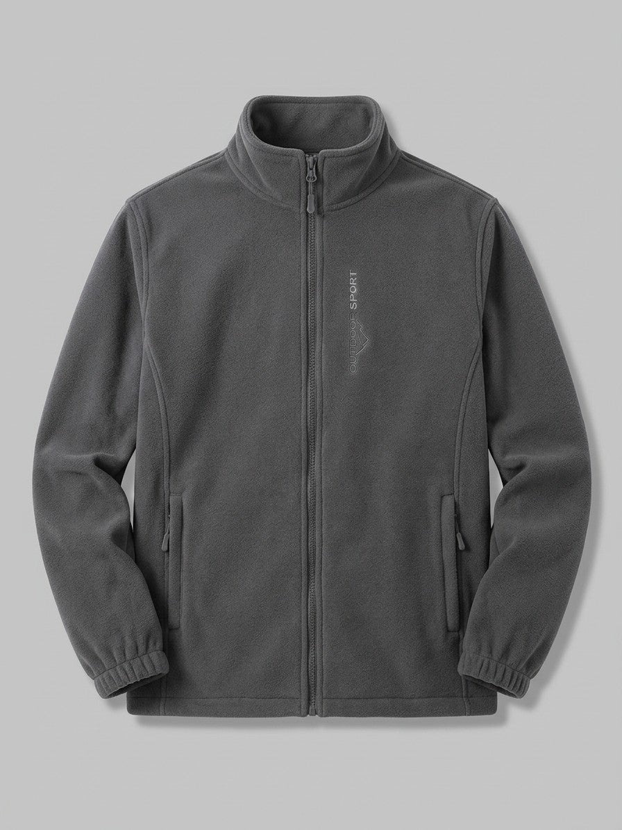 Trevignano Men's Stand-Collar Zip Fleece Jacket — charcoal — packshot