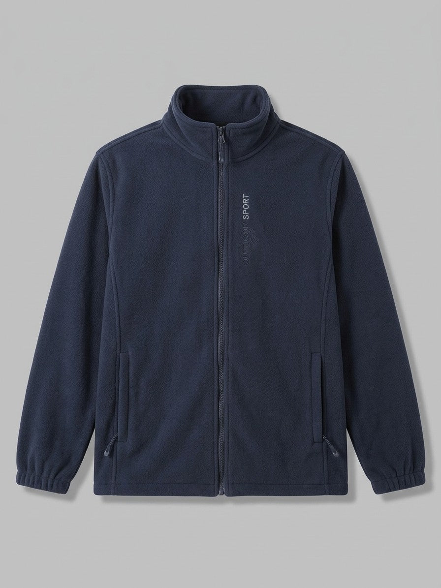 Trevignano Men's Stand-Collar Zip Fleece Jacket — navy — packshot