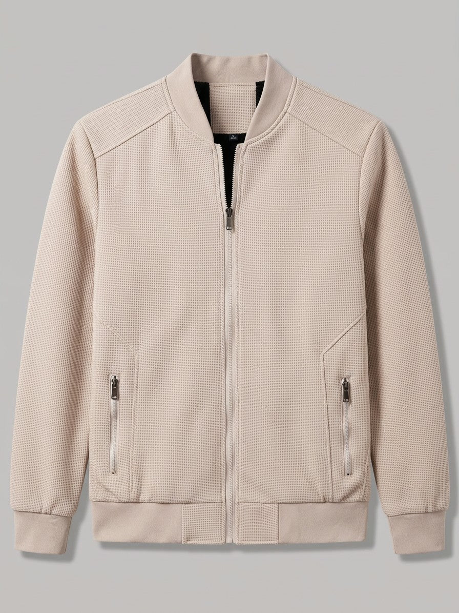 Tropea Men's Waffle-Knit Harrington Jacket — duststorm — packshot