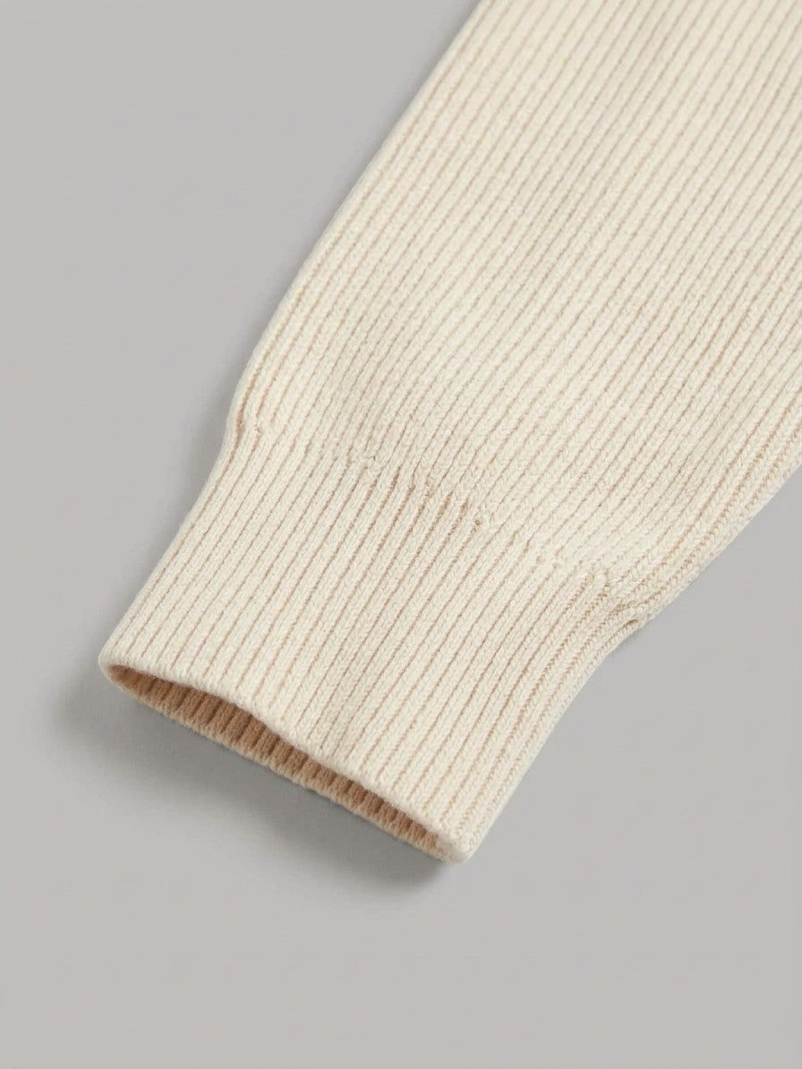 Udine Men's Ribbed Quarter-Zip Sweater — whiteapricot — detail-2